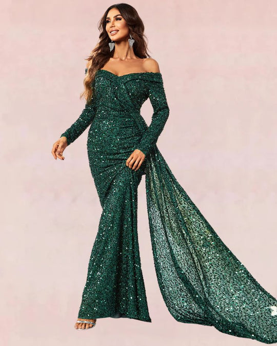 Nymph Sequin Maxi Dress - Green