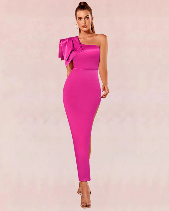 Flamboyant Bodycon Maxi Dress - Pink