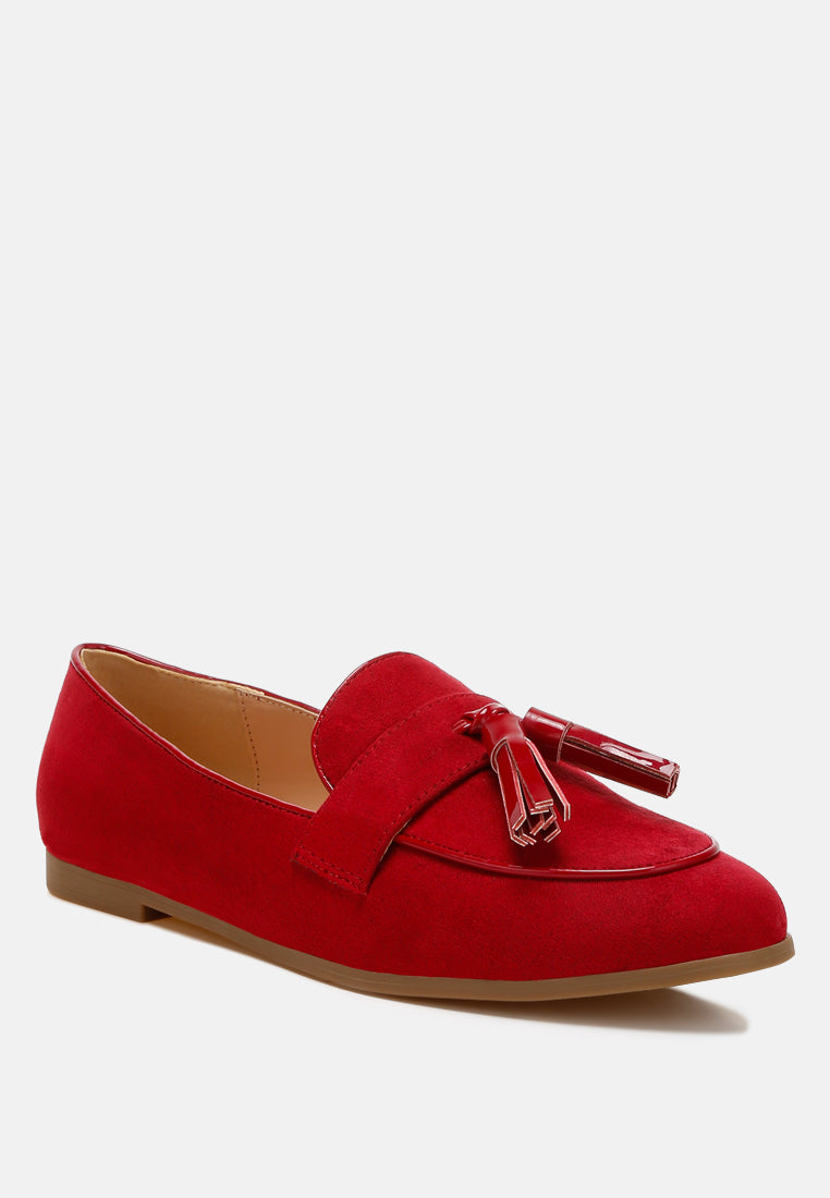 Folklore Micro Suede Tassel Loafers-1