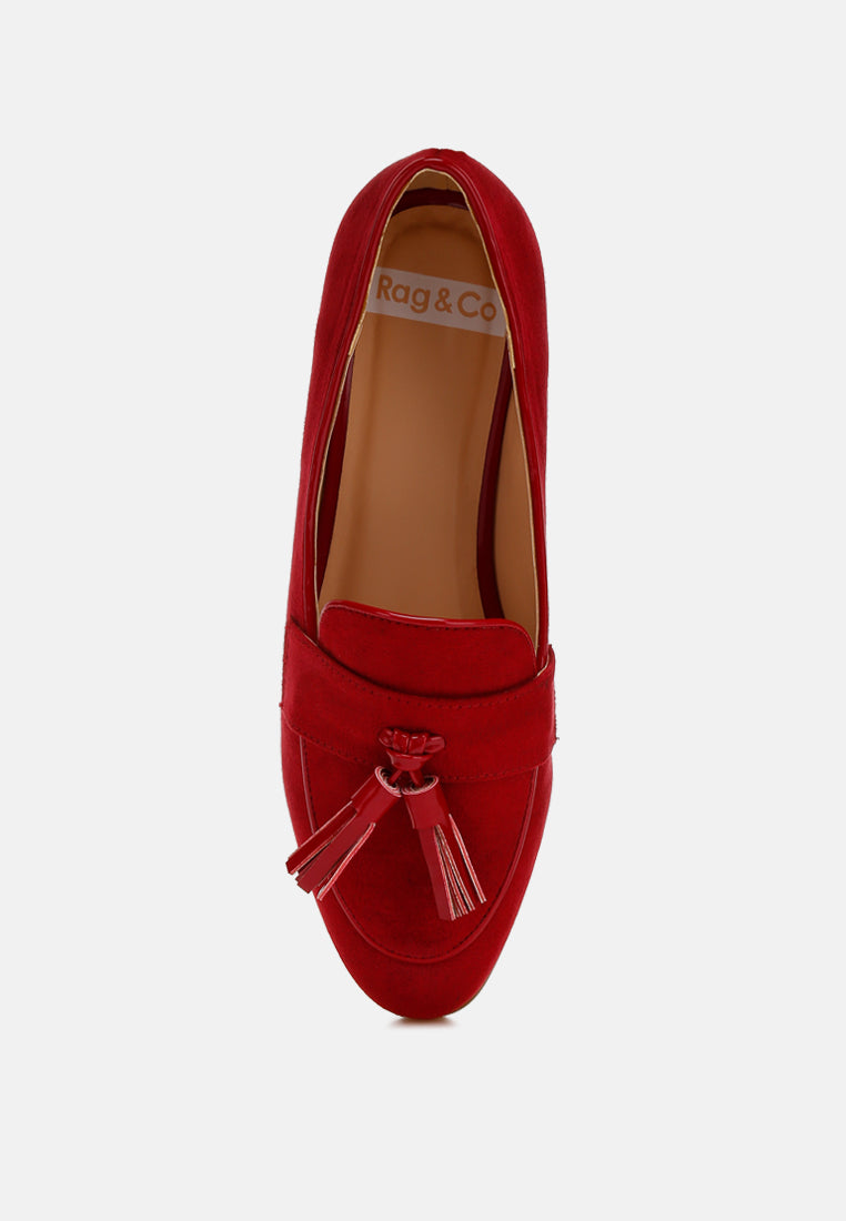 Folklore Micro Suede Tassel Loafers-4