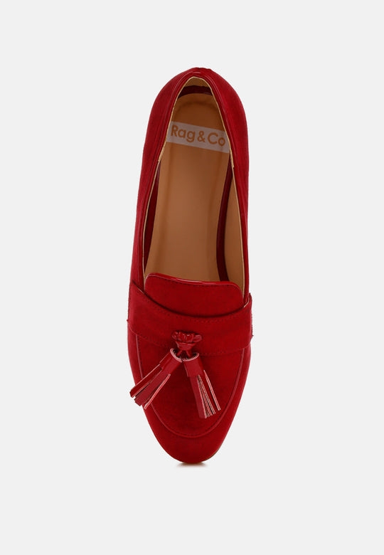 Folklore Micro Suede Tassel Loafers-4
