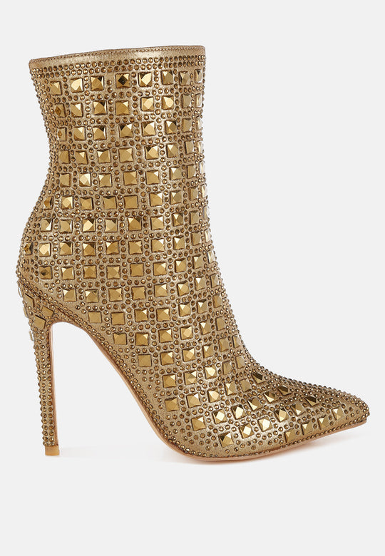 Frostin Pointed Toe Rhinestones Stiletto Boots-5