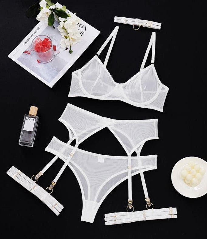 Lace Temptation 4-Piece Erotic Lingerie Set