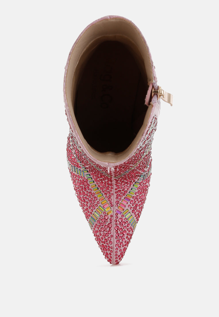 High Roller Rhinestones Embellished Stiletto Boots-3