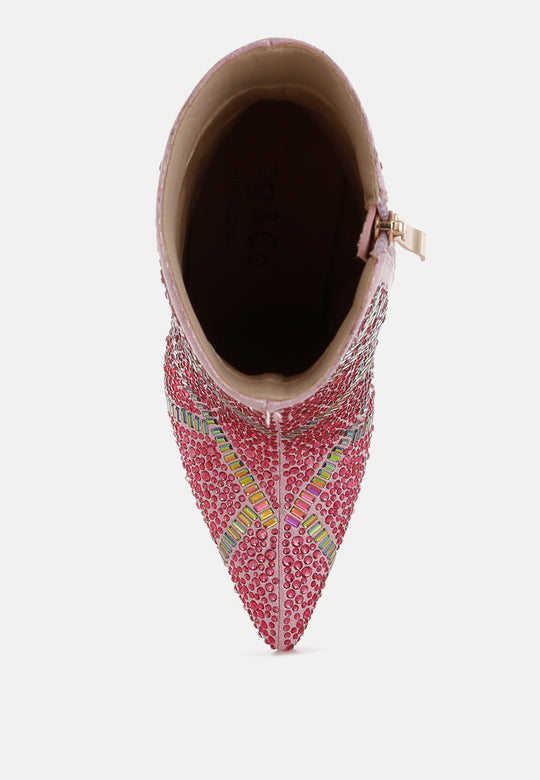 High Roller Rhinestones Embellished Stiletto Boots-3