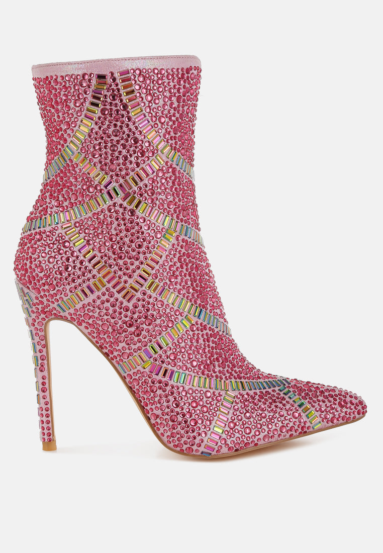 High Roller Rhinestones Embellished Stiletto Boots-0