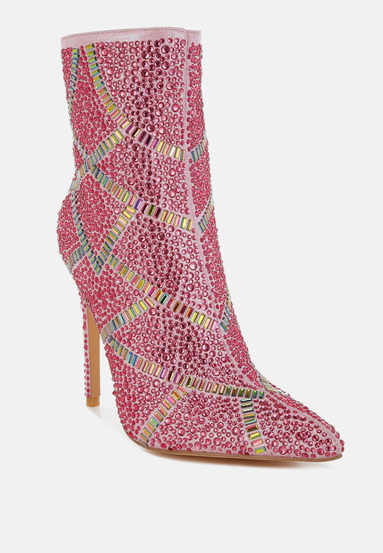 High Roller Rhinestones Embellished Stiletto Boots-1