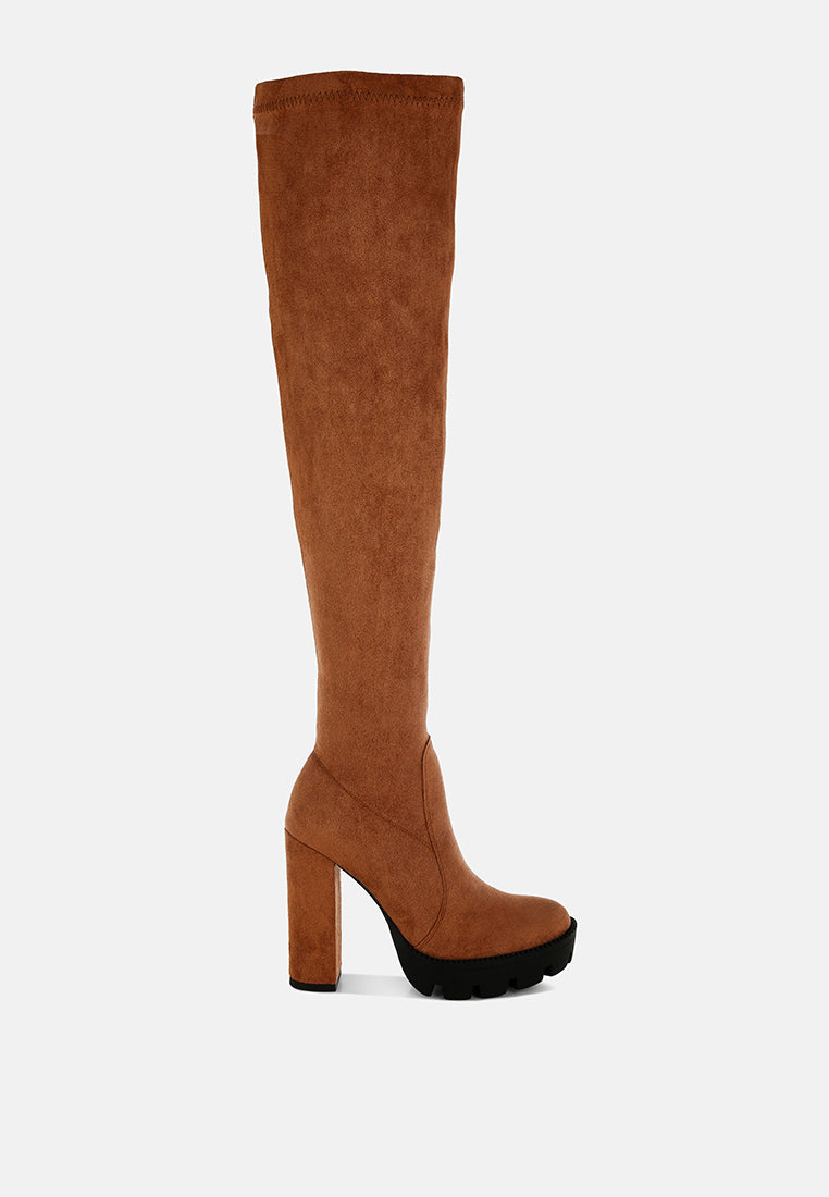 Maple Faux Suede Long Boots-0