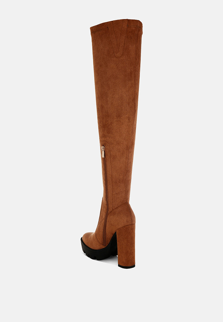 Maple Faux Suede Long Boots-2