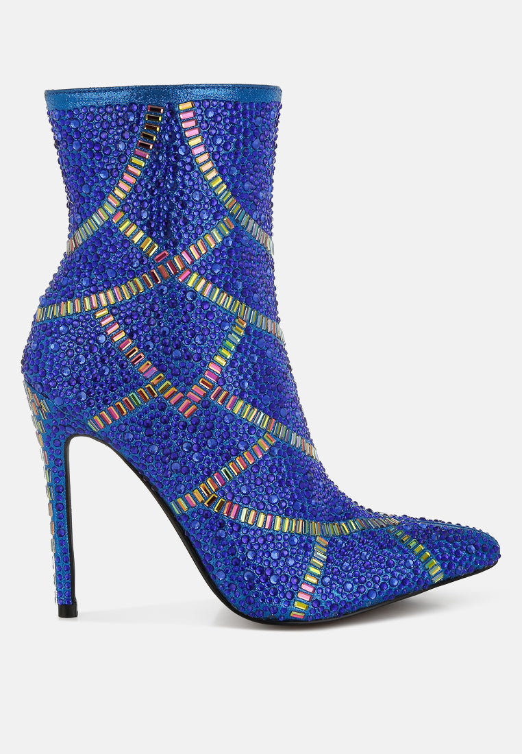 High Roller Rhinestones Embellished Stiletto Boots-5