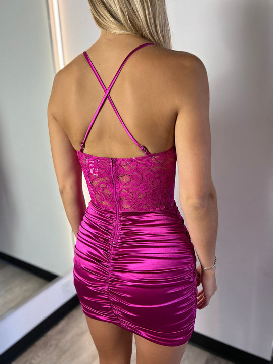 Pia Mini Dress - Fuchsia