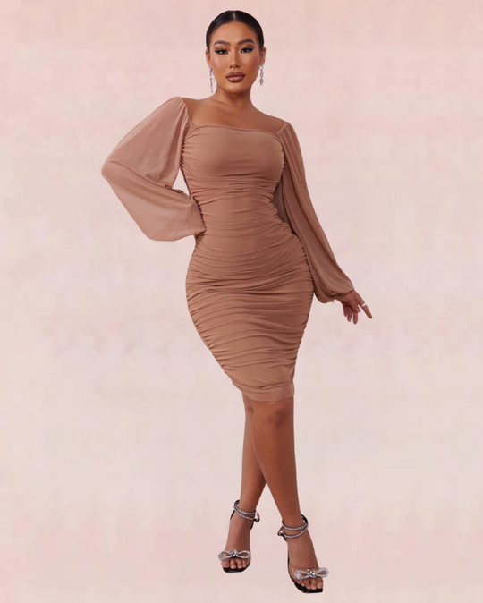 Immaculate Bandage Midi Dress - Brown