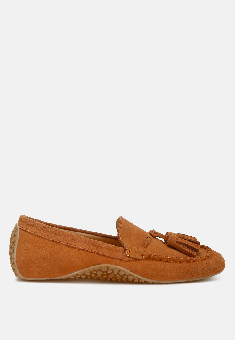 Kipstar Real Suede Leather Tassel Loafers-0