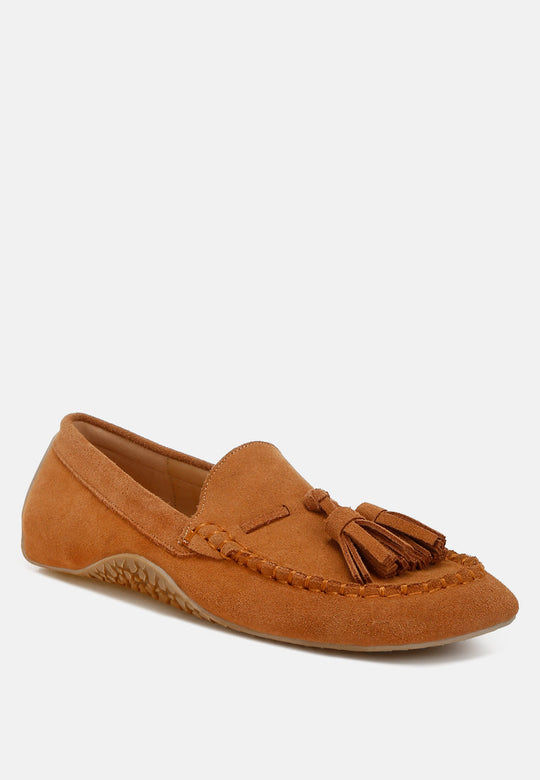 Kipstar Real Suede Leather Tassel Loafers-1