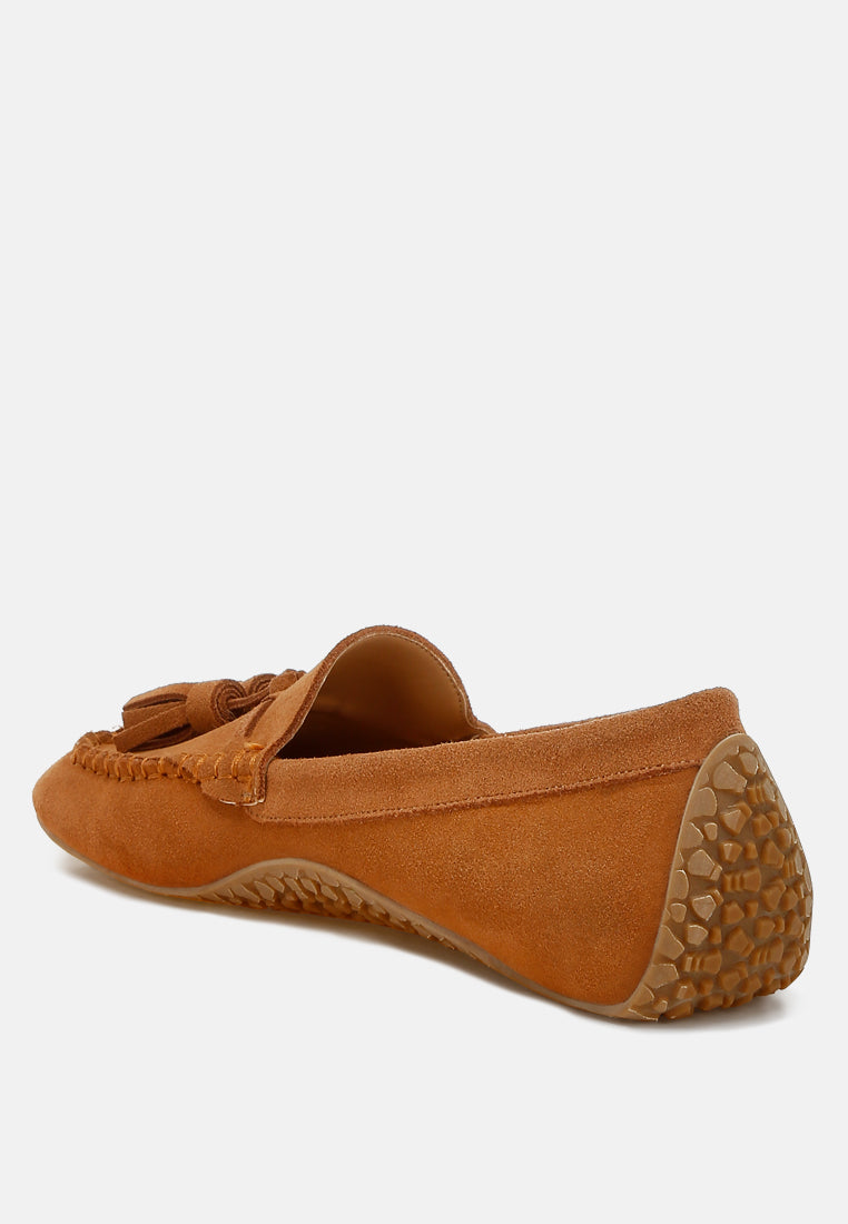 Kipstar Real Suede Leather Tassel Loafers-2