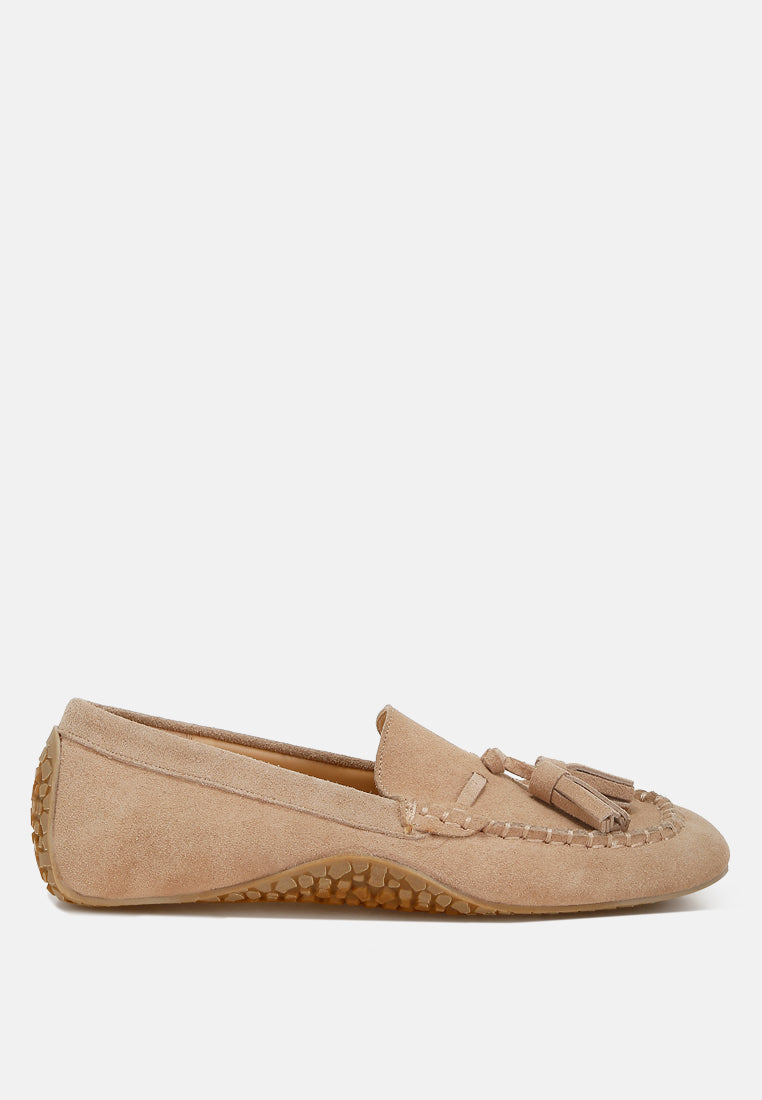 Kipstar Real Suede Leather Tassel Loafers-5
