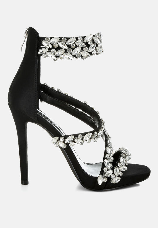 Korna Diamante Embellished Stiletto Heel Sandals-5