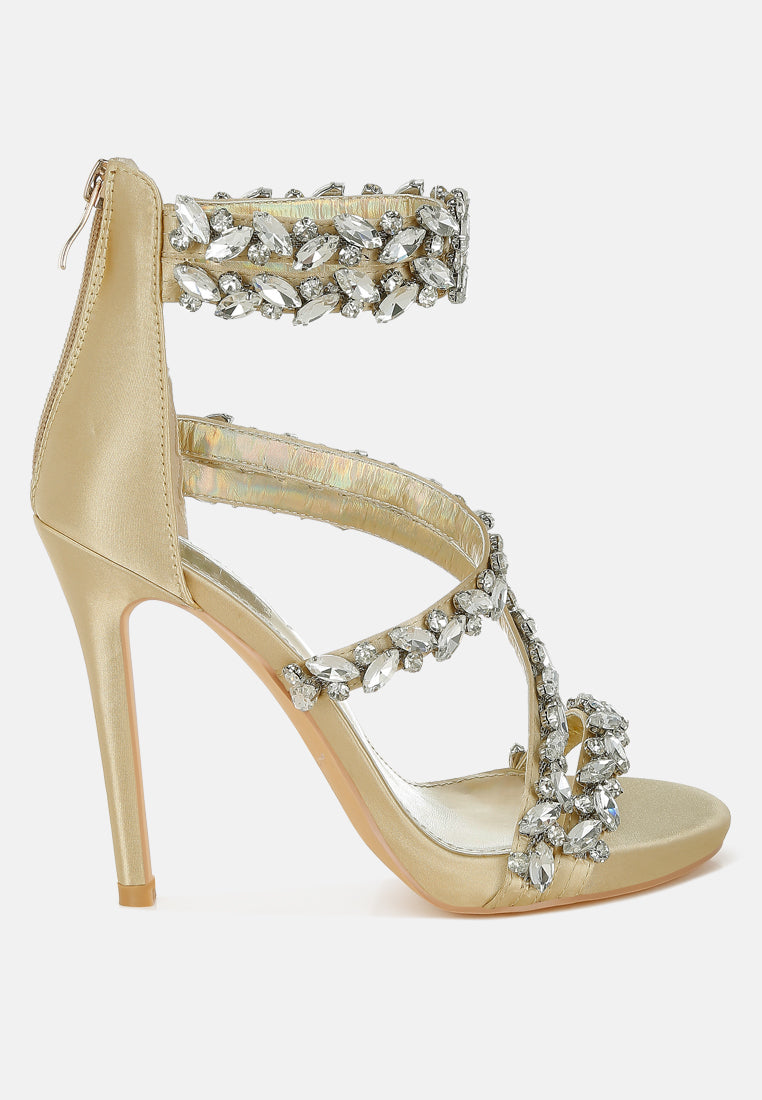 Korna Diamante Embellished Stiletto Heel Sandals-0
