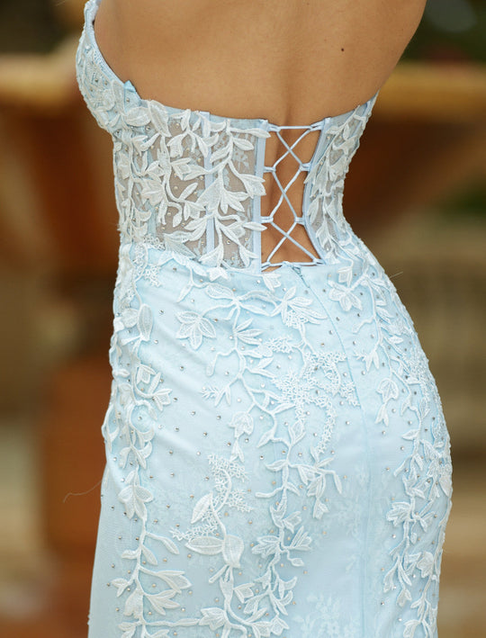 Reva Corset Gown - Light Blue
