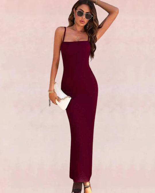 Lineage Bodycon Maxi Dress - Wine