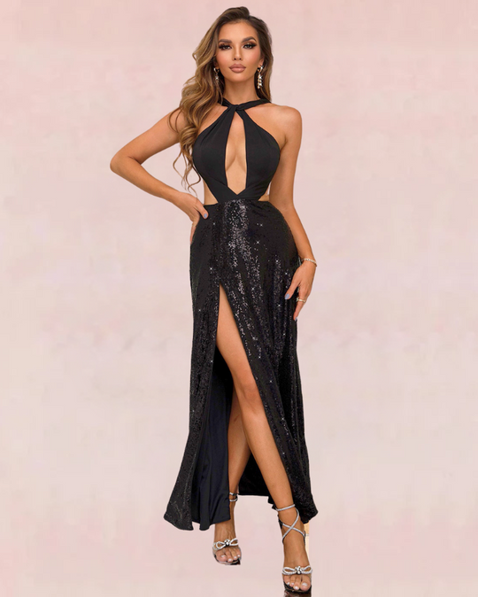 Lush Cutout Maxi Dress - Black