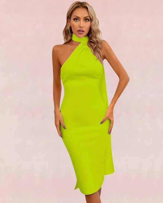 Luxurious Cascade Bandage Midi Dress - Green