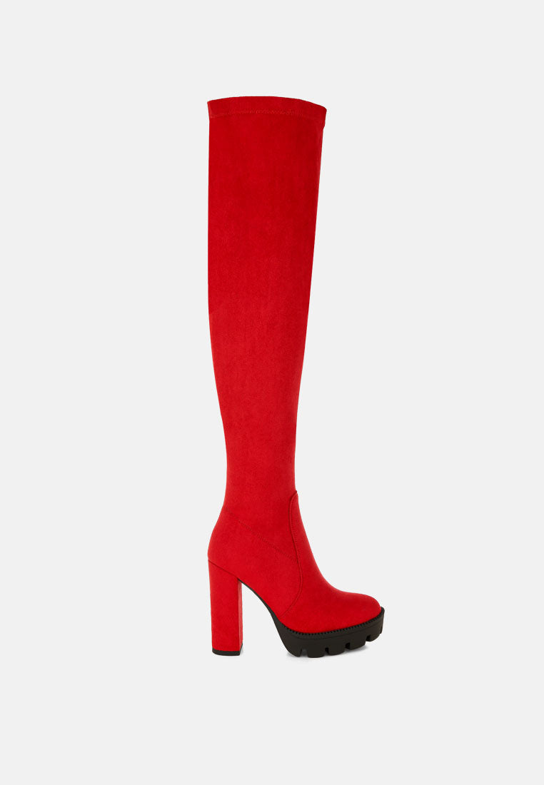 Maple Faux Suede Long Boots-6