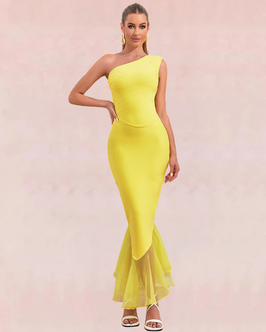 Mariposa Bodycon Maxi Dress - Yellow