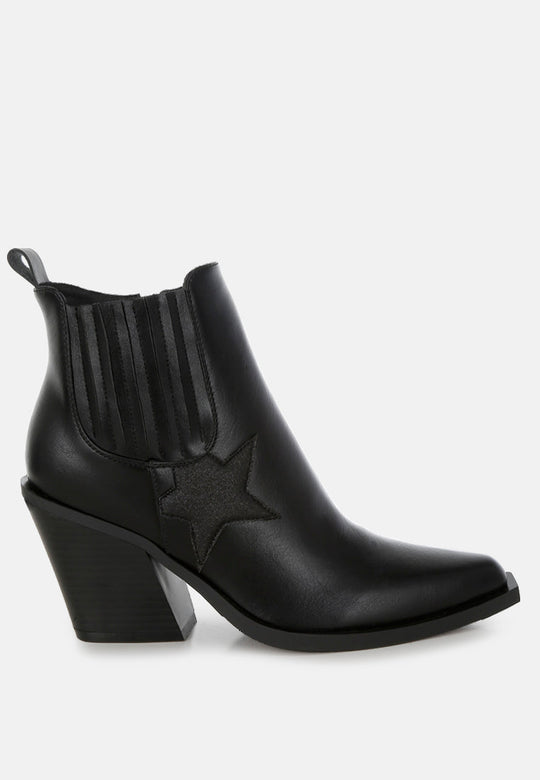Melt Down Glitter Star Detail Chelsea Boots-5