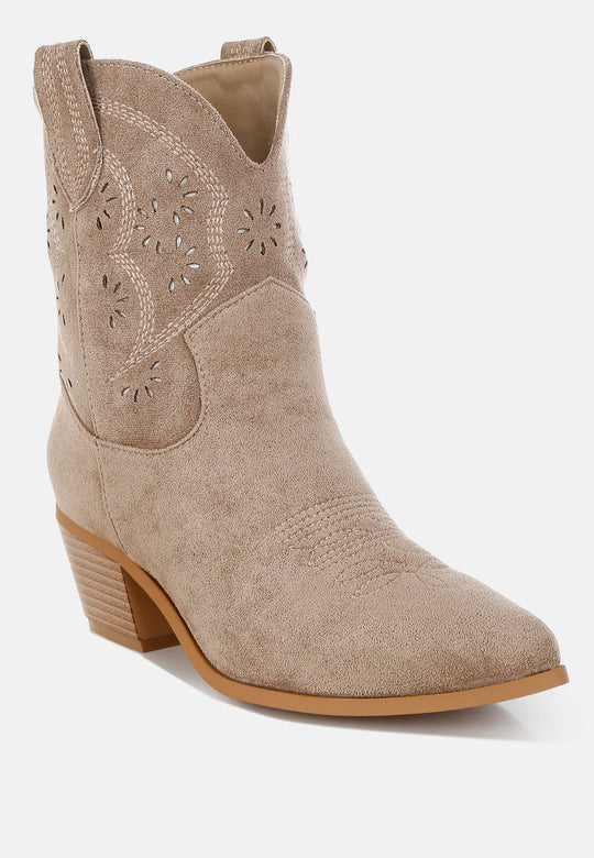 Nigel Cut Out Detail Cowboy Boots-1