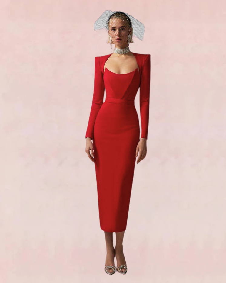 Nightfall Bandage Maxi Dress - Red