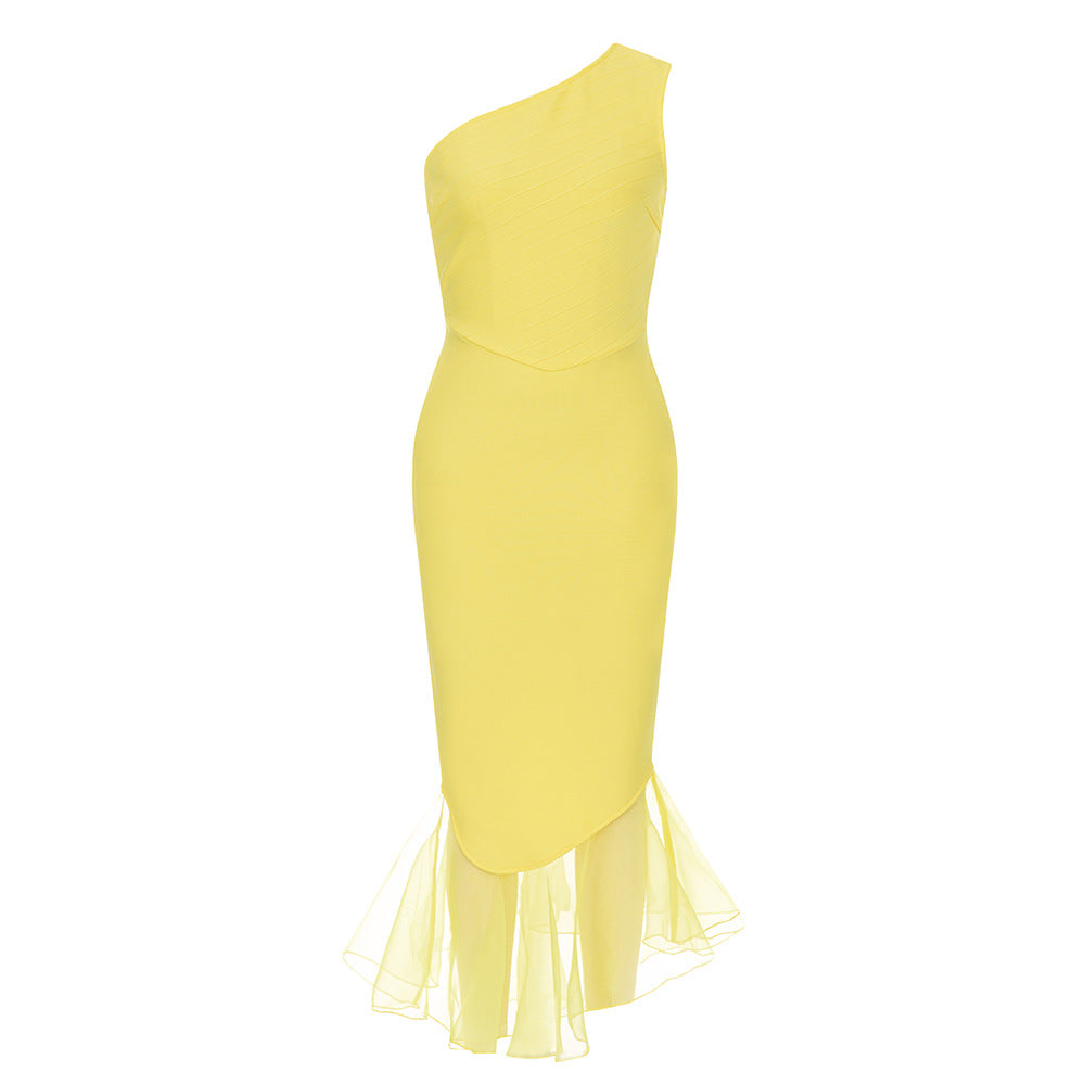 Mariposa Bodycon Maxi Dress - Yellow