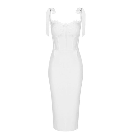 Bonita Bandage Midi Dress - White