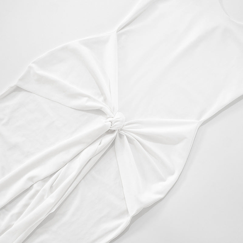 Women Clothing Summer Sexy Solid Color Sleeveless Halter Sheath Dress Women