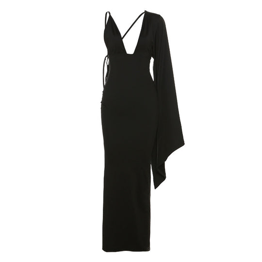 Stardust Backless Bodycon Maxi Dress - Black