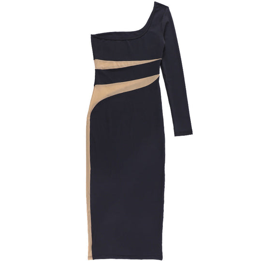 Mosaic Bandage Midi Dress - Black