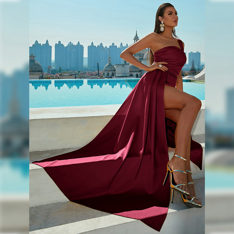 Singular Bodycon Maxi Dress - Wine