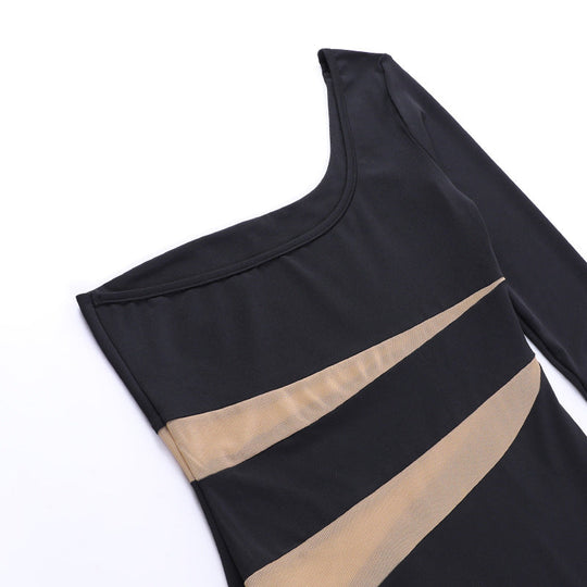 Mosaic Bandage Midi Dress - Black