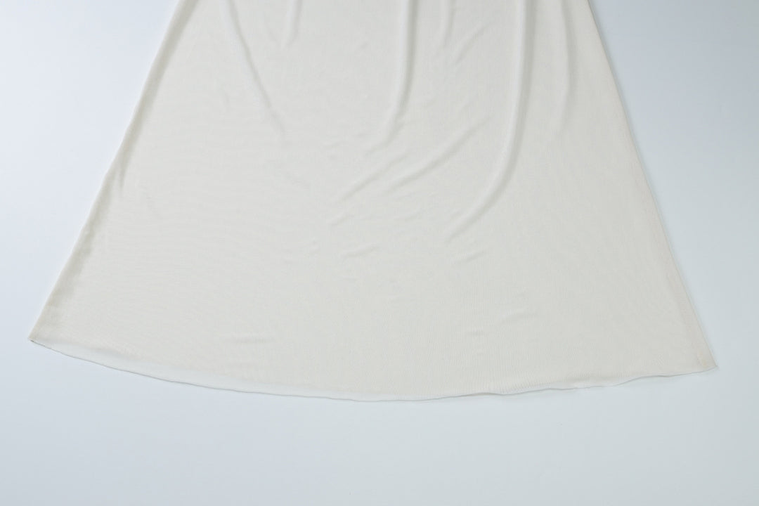 Women Clothing Summer off Neck Mesh Stitching Sexy Slim Fit Pleated Dress
