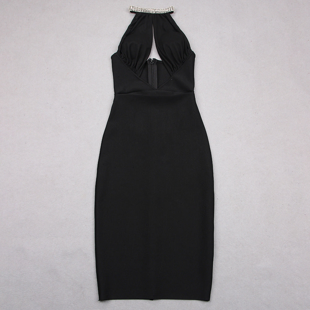 Solstice Bandage Midi Dress - Black