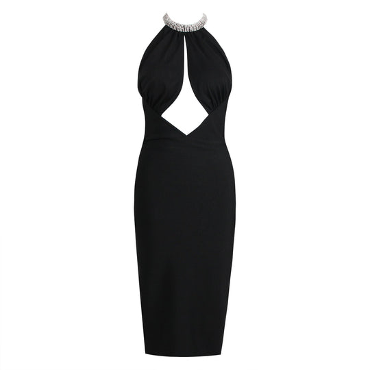 Solstice Bandage Midi Dress - Black