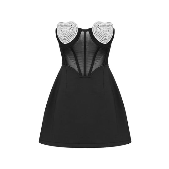 Crystal Mini Dress - Black