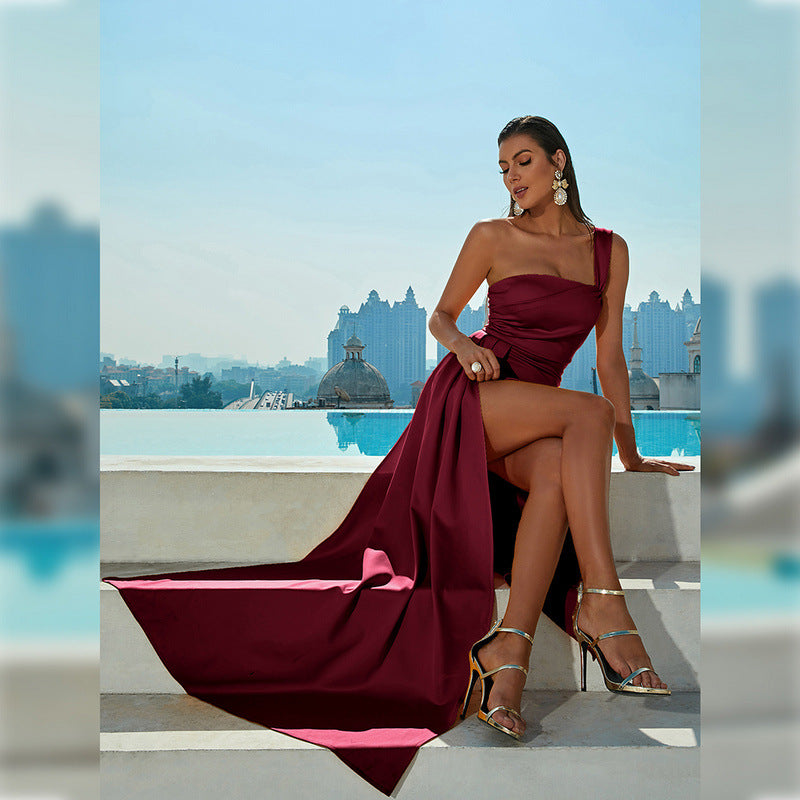 Singular Bodycon Maxi Dress - Wine