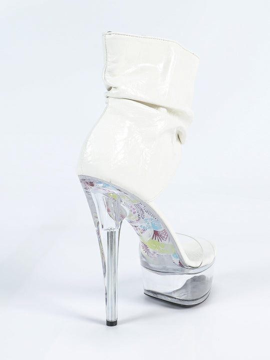 Sexy 14. 5cm Super High Heels High Heel Platform Shoes Model Catwalk Dress Wedding Shoes Cocktail Platform Transparent Water