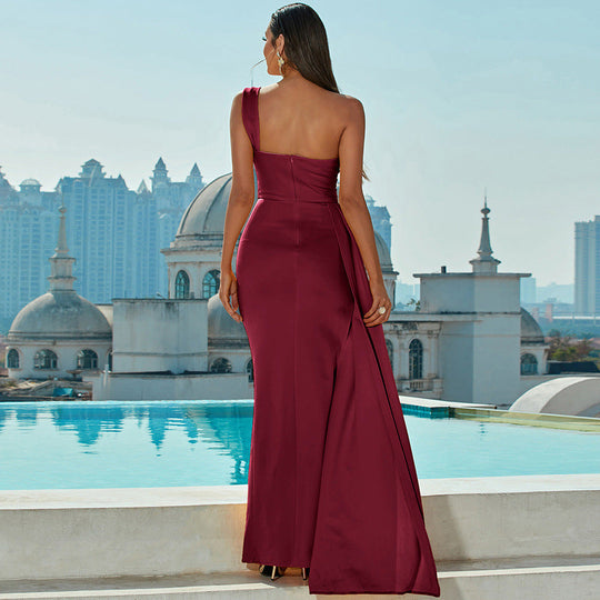 Singular Bodycon Maxi Dress - Wine