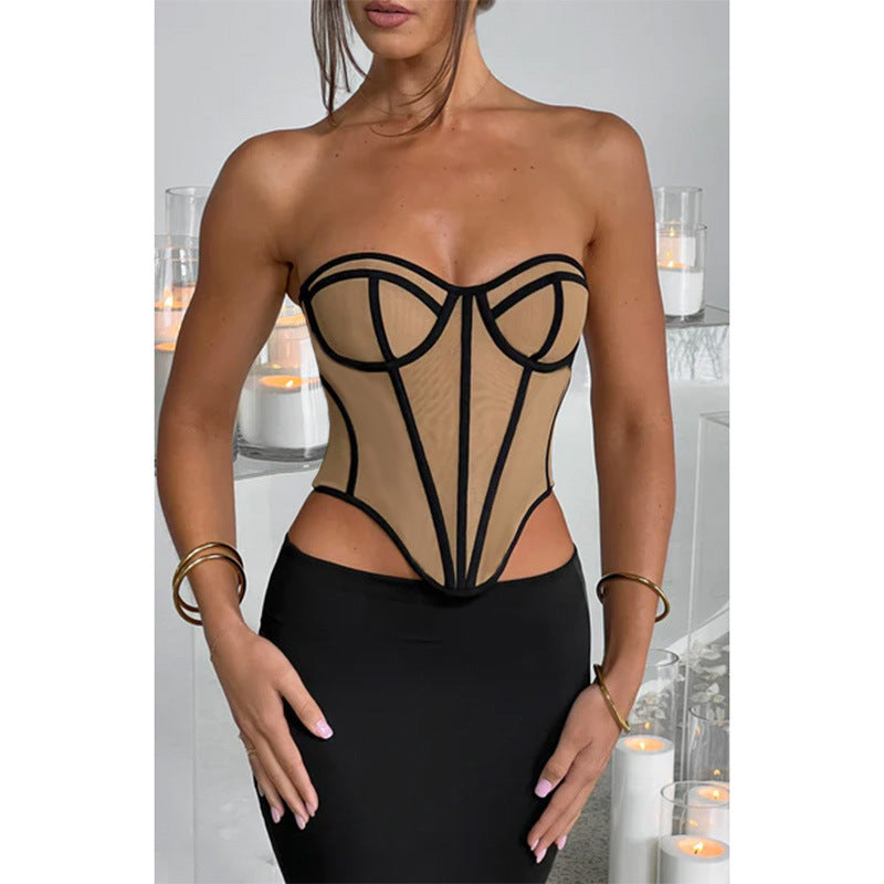 Contrast Color Backless Tube Top for a Sexy Summer Look-Slay Eclectic