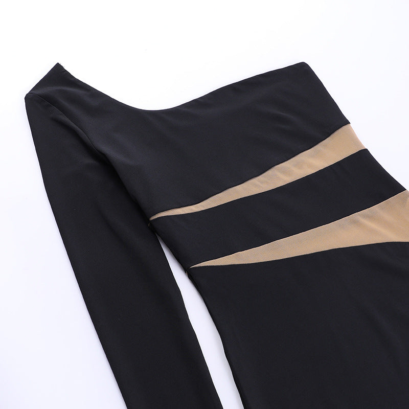 Mosaic Bandage Midi Dress - Black