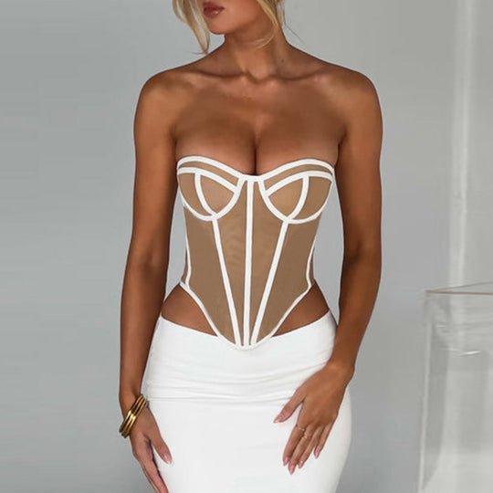 Contrast Color Backless Tube Top for a Sexy Summer Look-Slay Eclectic