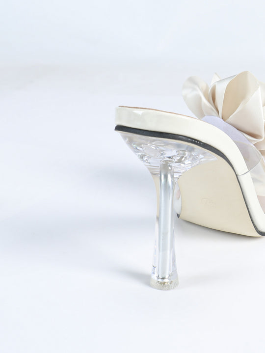 Ladies Sandals High Heel Square Head Master Three Dimensional Floral Stiletto Heel Slippers