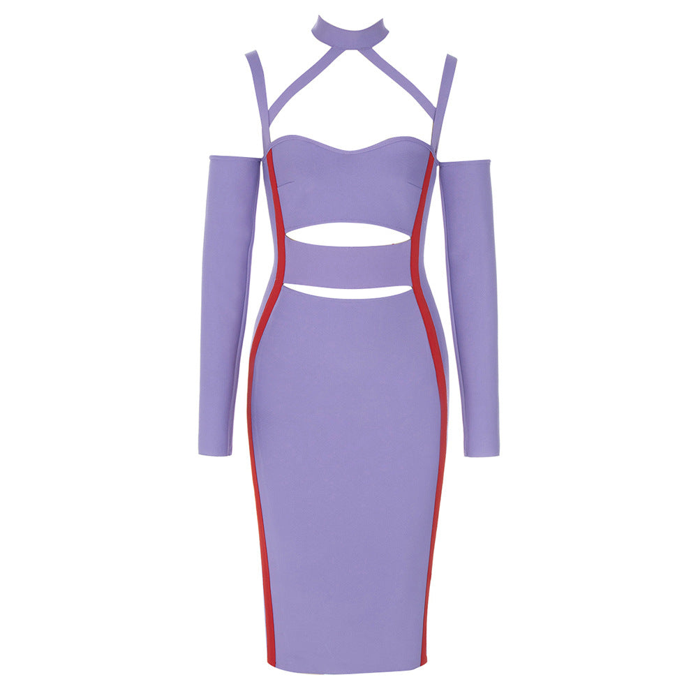 Verve Bandage Midi Dress - Purple